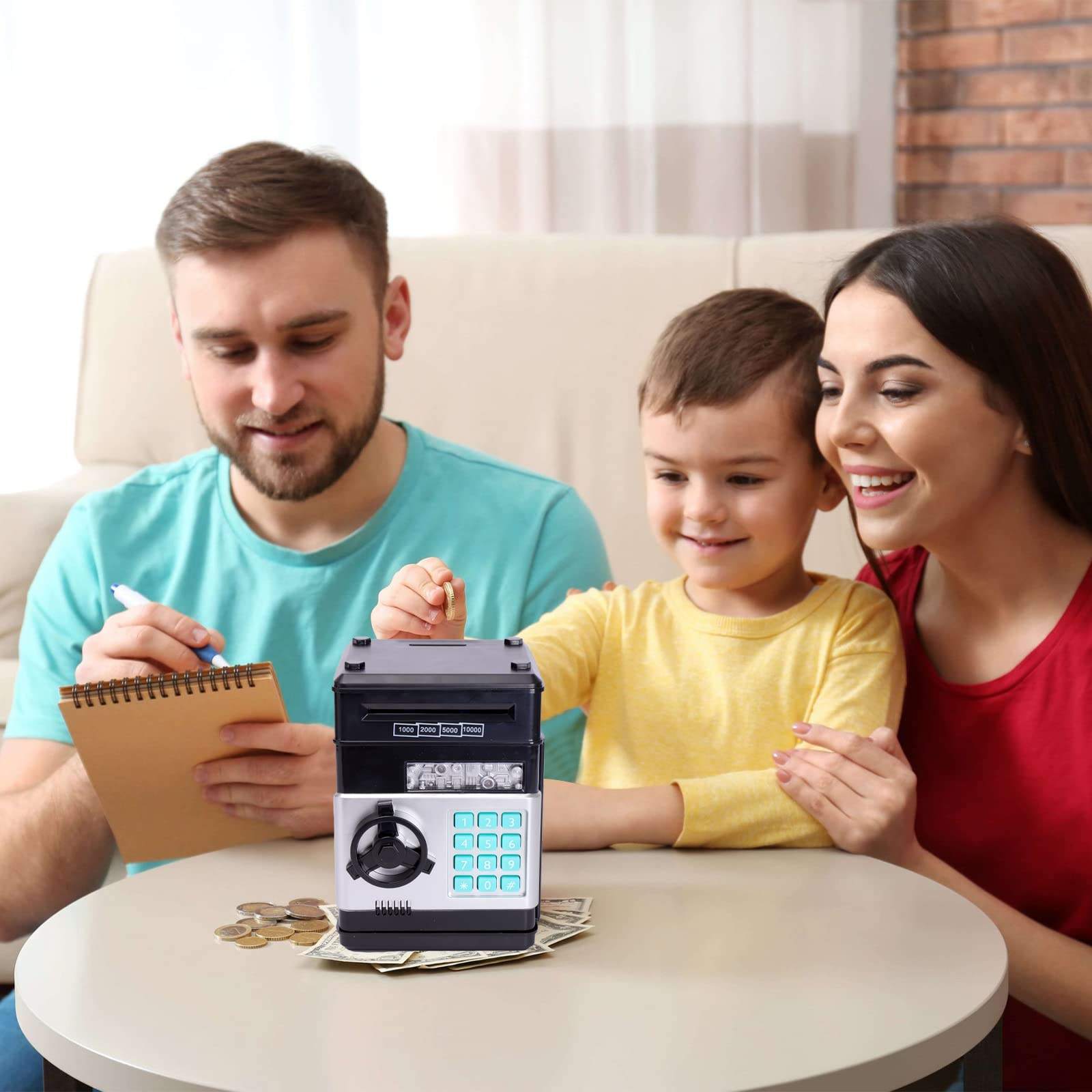 Electronic Piggy Bank Mini Safe Coins Cash Password Counter