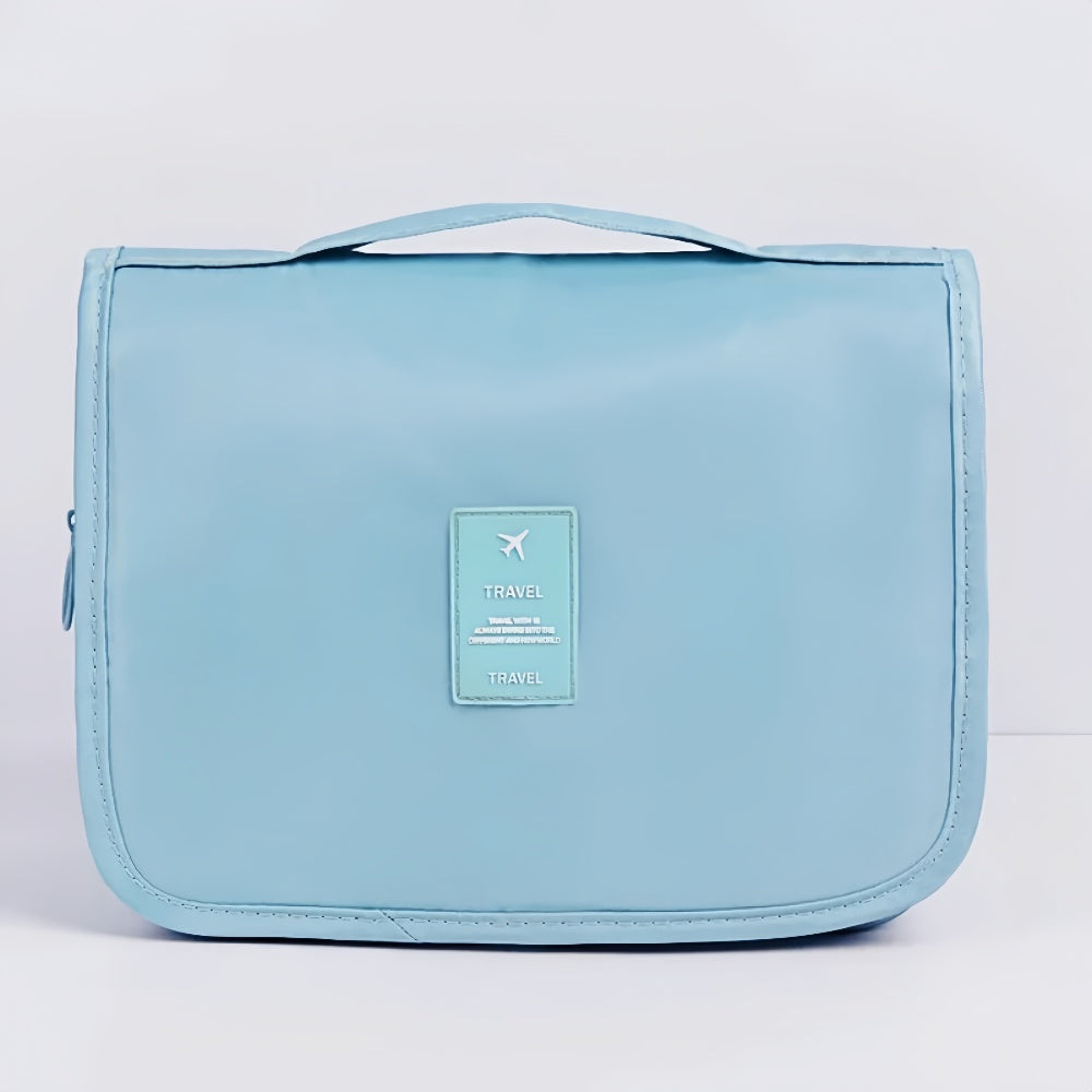 Waterproof Hanging Cosmetic Storage Bag with Mesh Pockets Hook