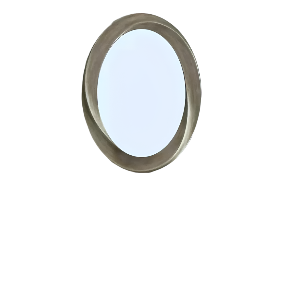 Oval Antique Gold Vintage Hanging Mirror in Swirl Style