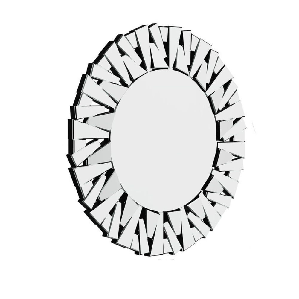 Stunning 32-Inch Silver Round Wall Mirror