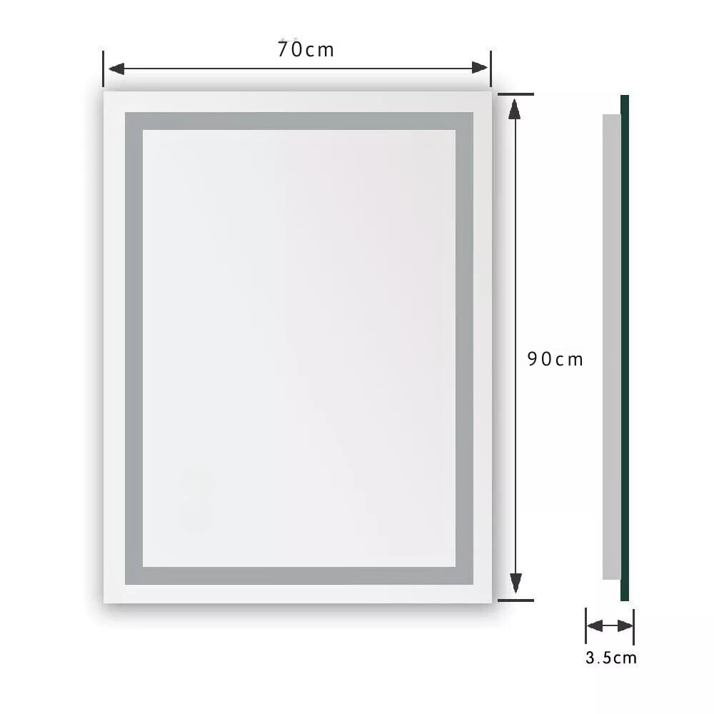 Crystal Clear Smart LED Dimmable Bathroom Mirror - Dual Lights, Defog & Waterproof
