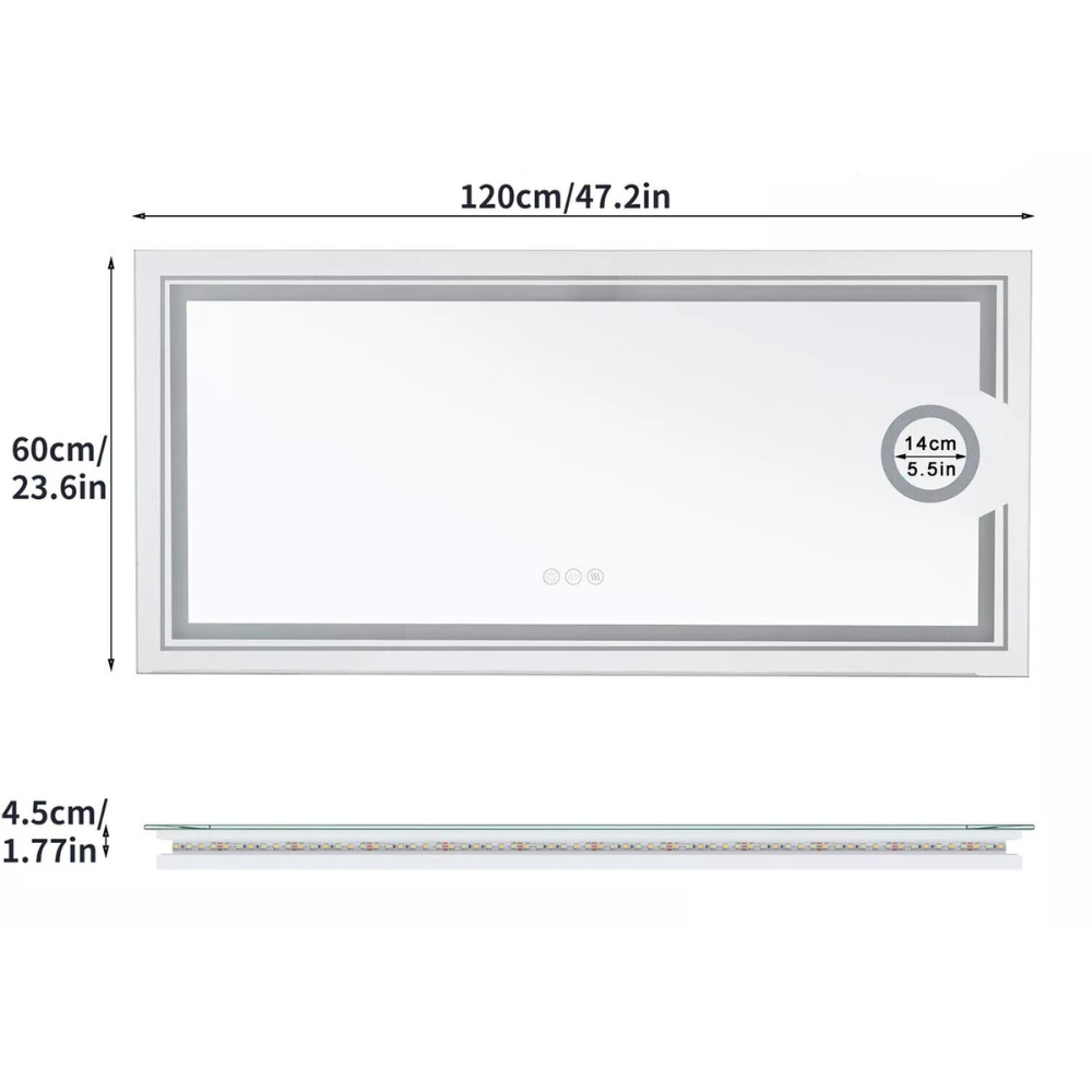 Stylish LED Wall Mounted Magnifying Mirror