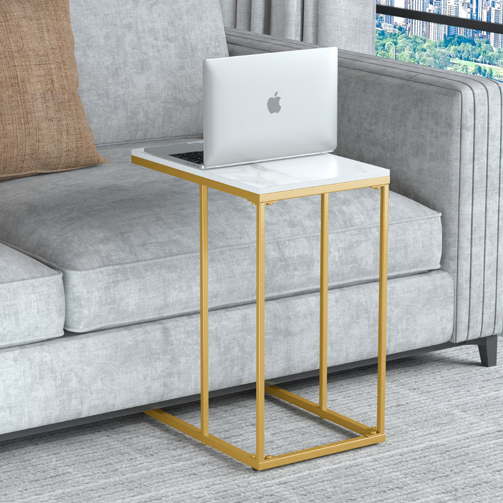 Marble C-Shaped Sofa Side Table