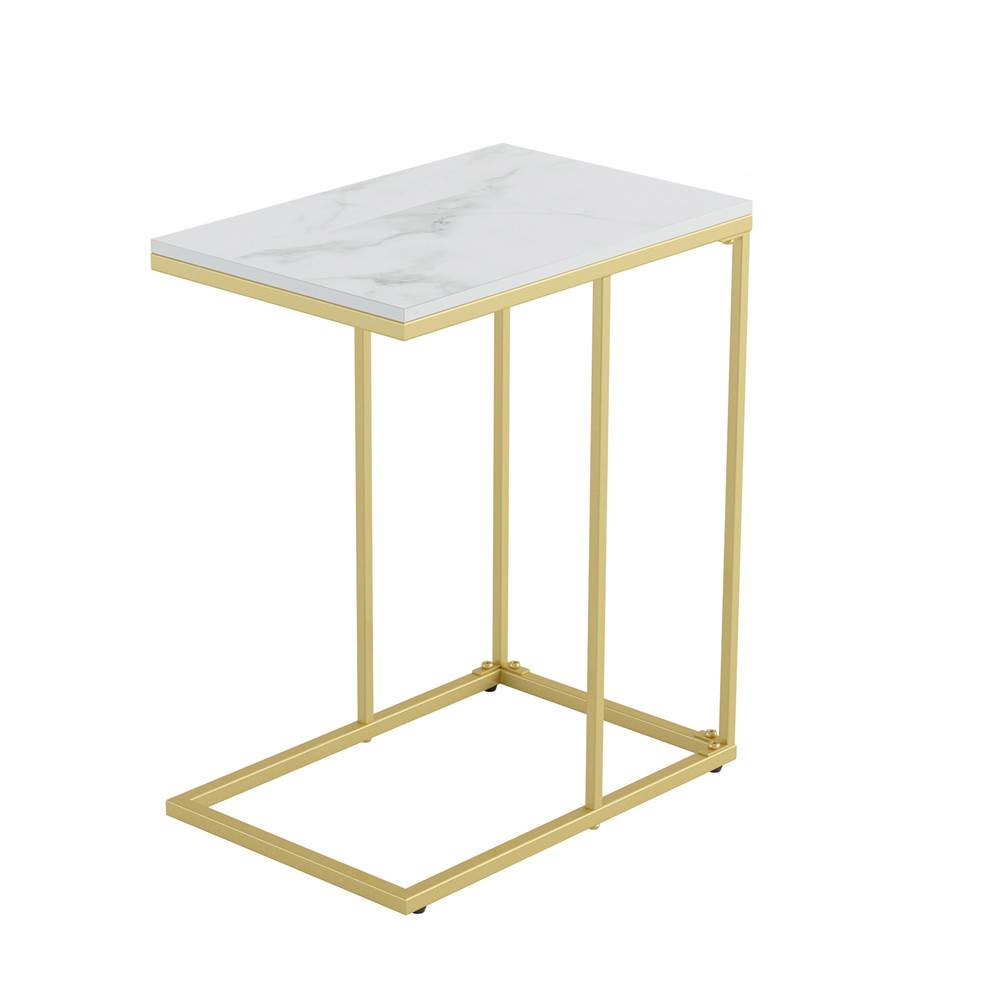 Marble C-Shaped Sofa Side Table – Elegant and Versatile