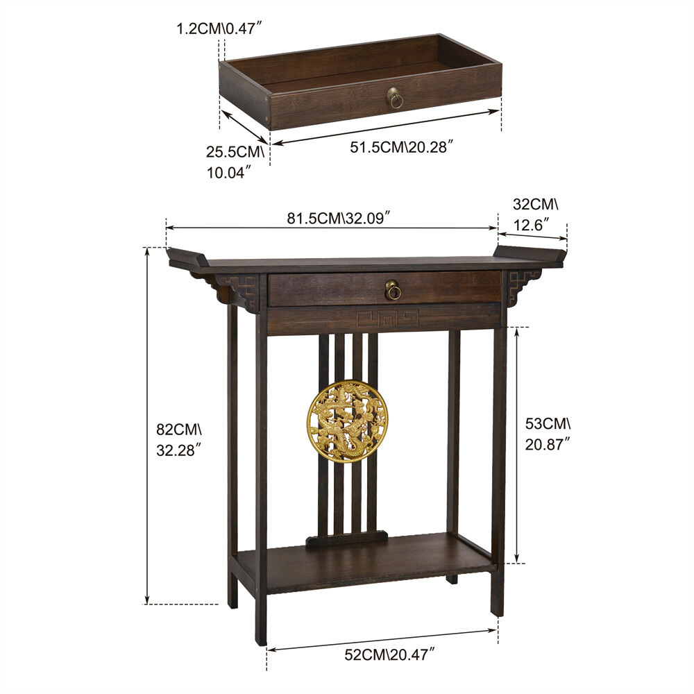 Elegant Wood Entryway Console Table with Drawer and Shelf