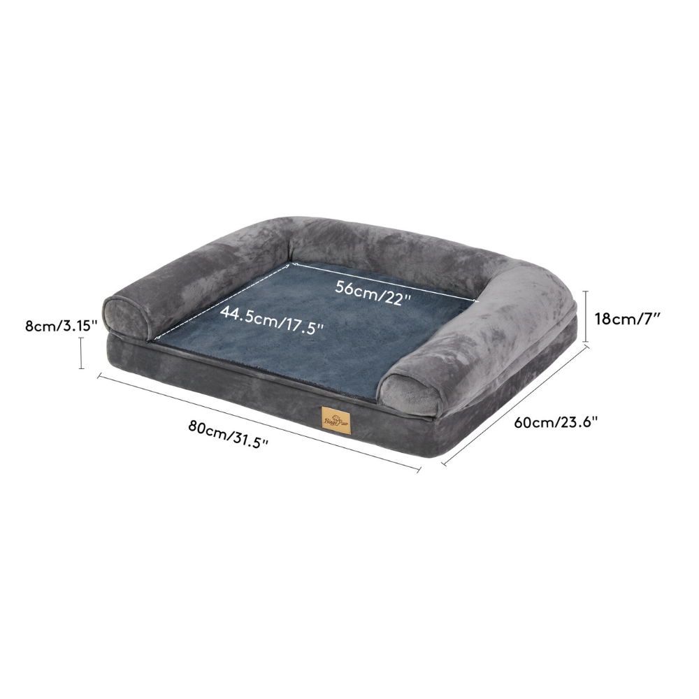 Cozy Extra Large Dog Bed with Waterproof Cover and Bolster