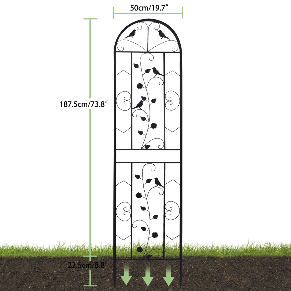 2PCS Metal Garden Trellis Fence Anti-Rust Climbing Plant Flower Panels
