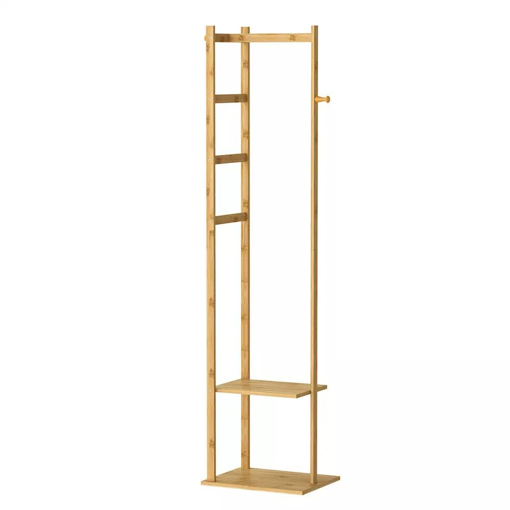 Garment Coat Clothes Stand Rack Hat Shoe Wooden Hanger Holder Shelf Organizer