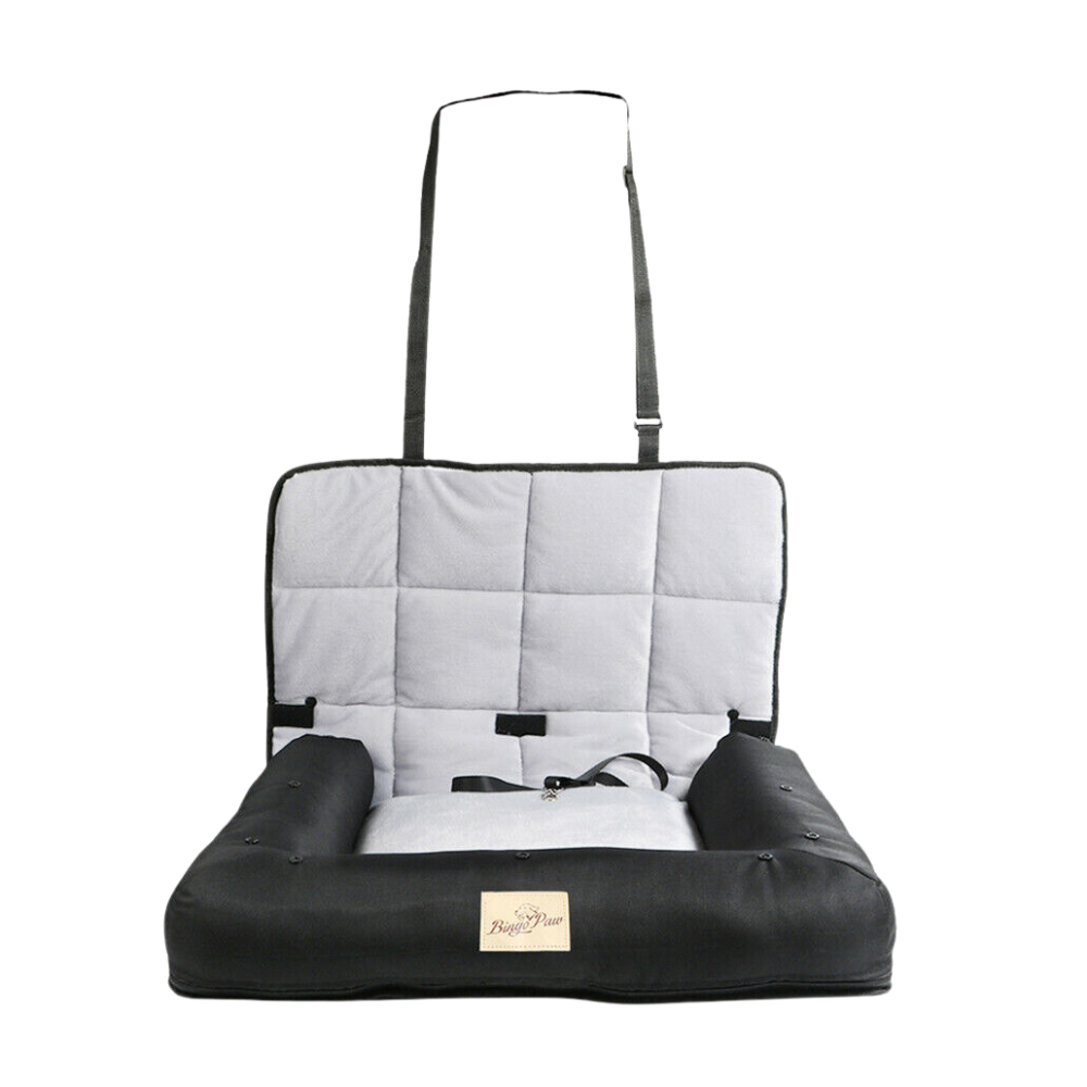 Car Seat Bed Waterproof Pet Cushion Mat with Removable Cover and Safety Belt