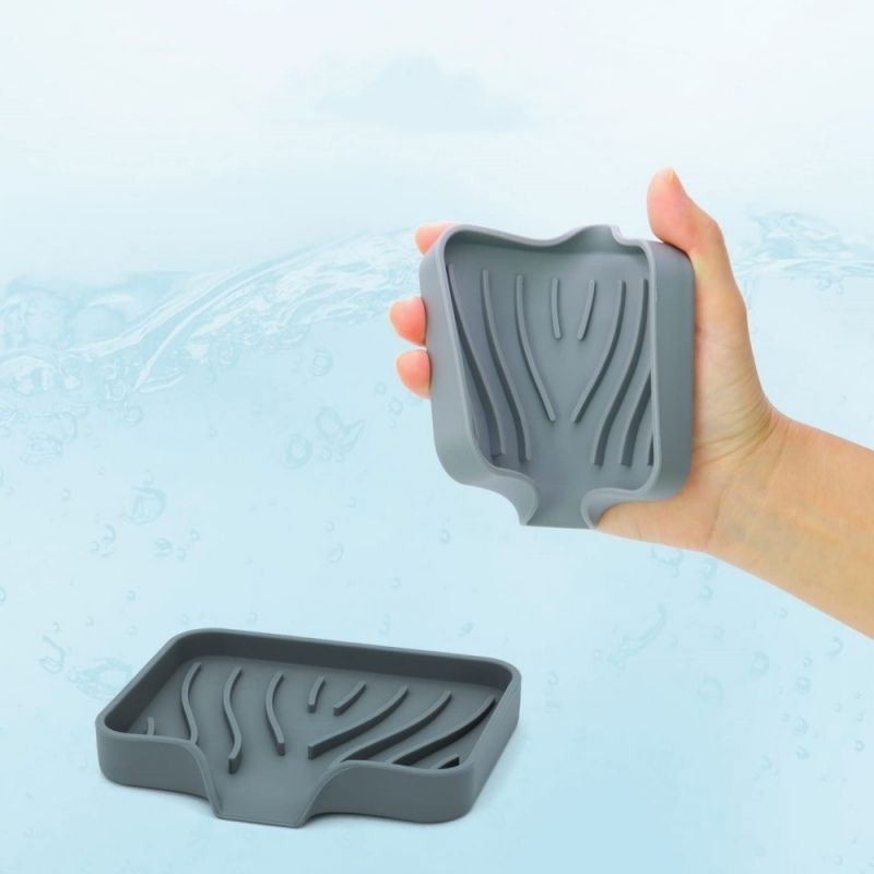 Silicone Drain Soap Box Anti-slip Sink Tray
