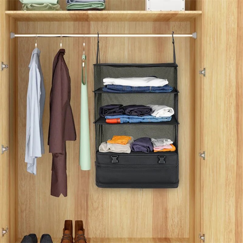 Travel Essentials Hanging Packing Cubes Laundry Storage Compartment