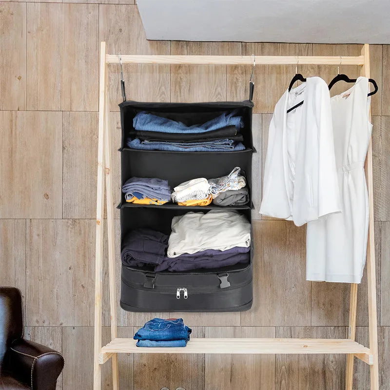 Travel Essentials Hanging Packing Cubes Laundry Storage Compartment