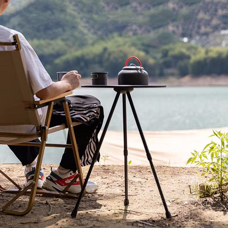 Ultralight Portable Folding Table Camping Round Table with Optional Light Stand