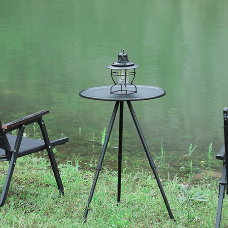 Ultralight Portable Folding Table Camping Round Table with Optional Light Stand