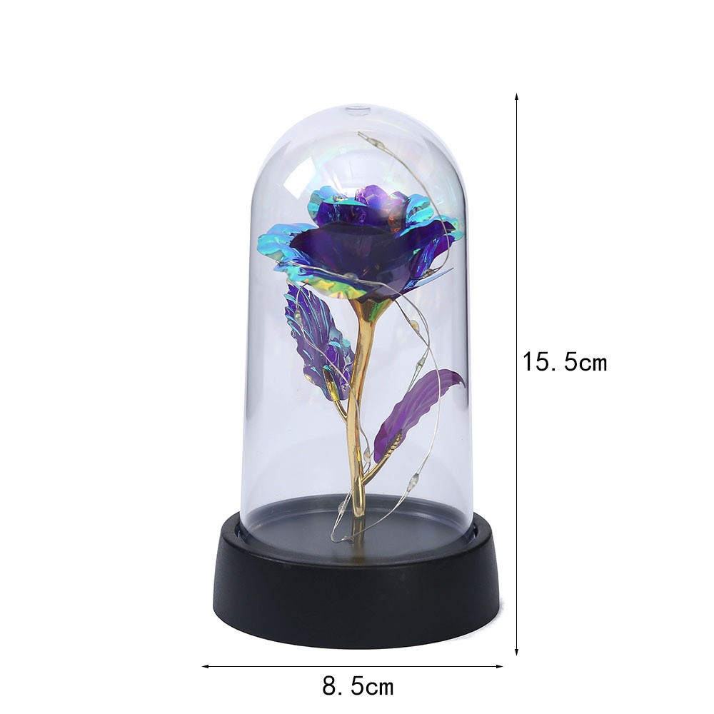 LED Eternal Beauty Rose With Fairy Lights in Dome