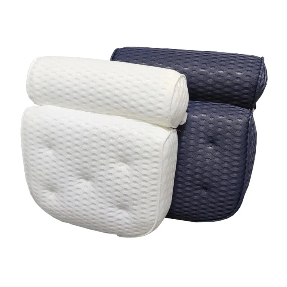 Non-Slip Suction Cups Air Mesh Bathtub Pillow Support Neck, Head and Back