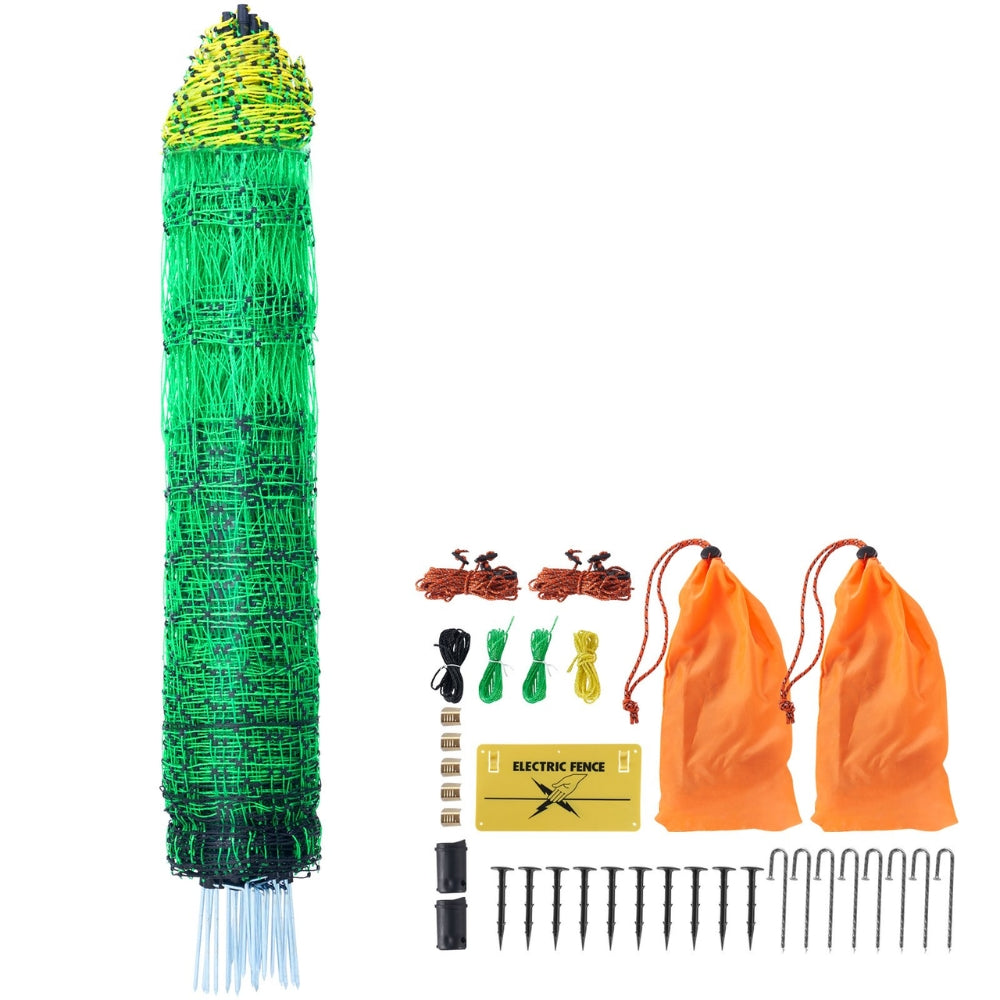 Electric Fence Netting PE Net Fencing with Posts & Double Spiked Stakes