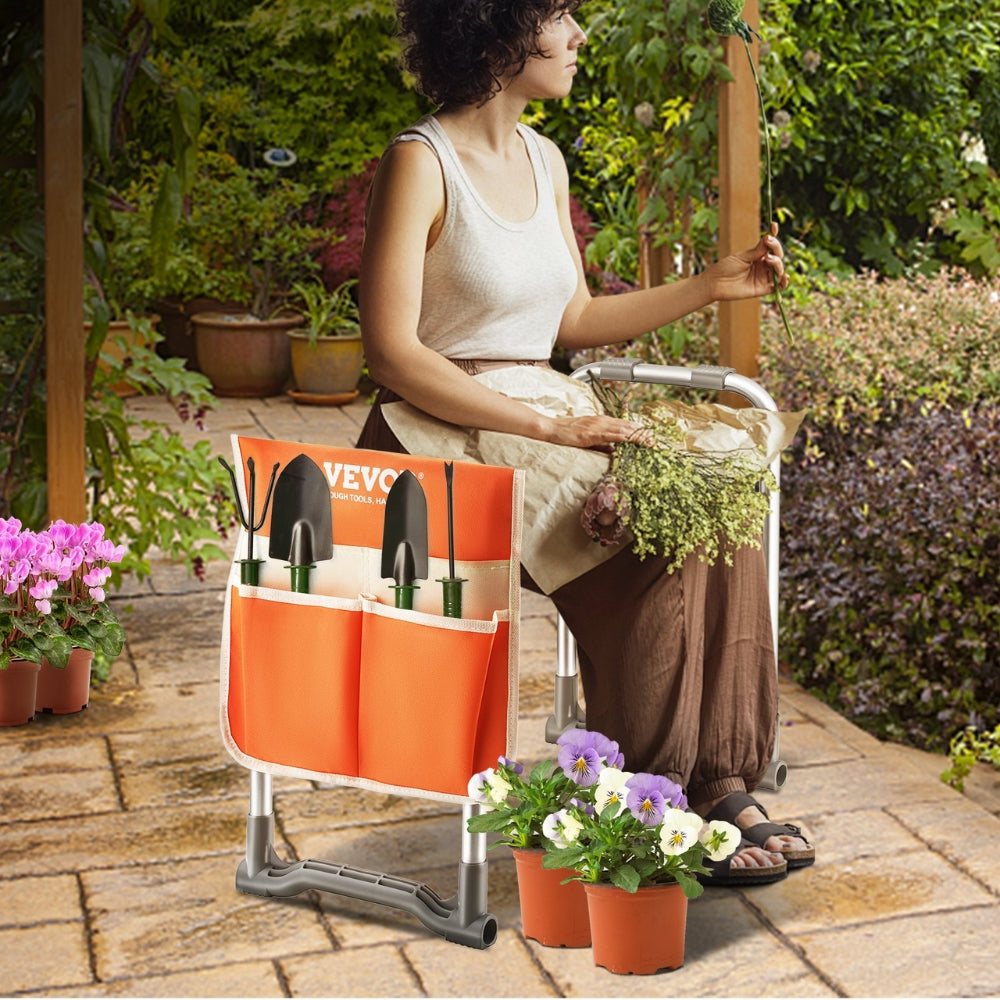 Garden Kneeler and Seat 330 lbs Load Capacity Foldable Garden Stool  Kneeling Bench for Gardening