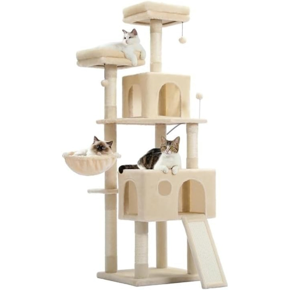 Hansona Cat Tree House Plush Condo Scratching Posts for Cat Kitten Climbing Tree Toy Activity