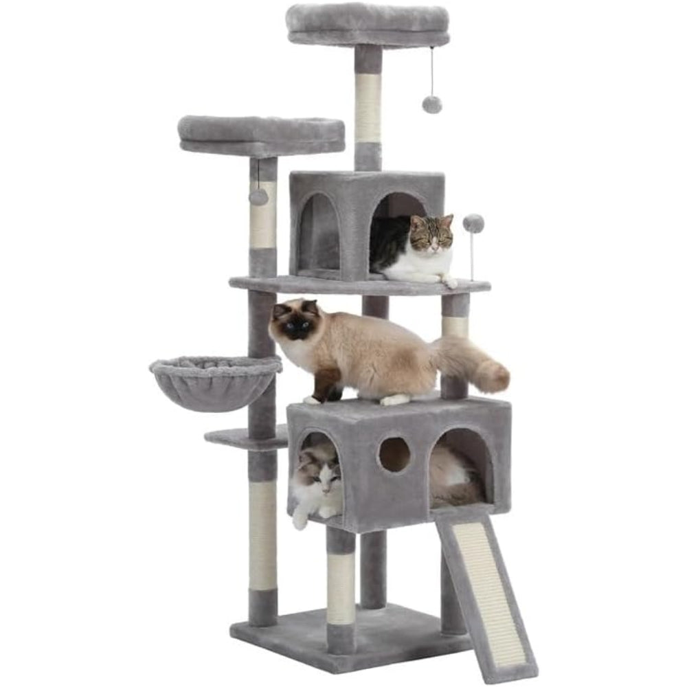 Hansona Cat Tree House Plush Condo Scratching Posts for Cat Kitten Climbing Tree Toy Activity