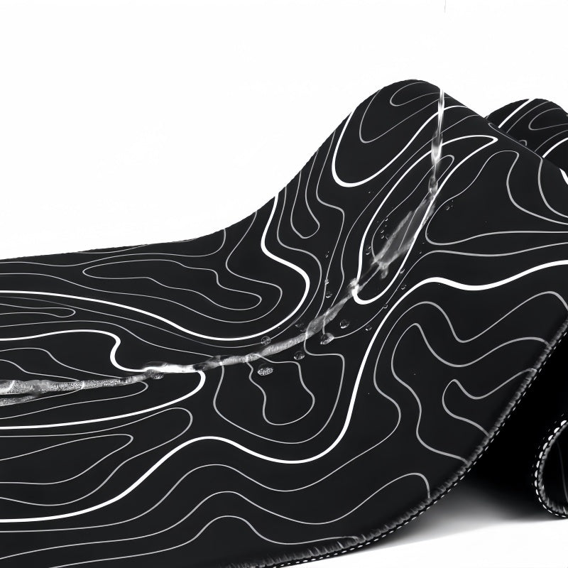 Anti-Slip Topographic Black and White Mouse Pad for Keyboard - 30x80cm
