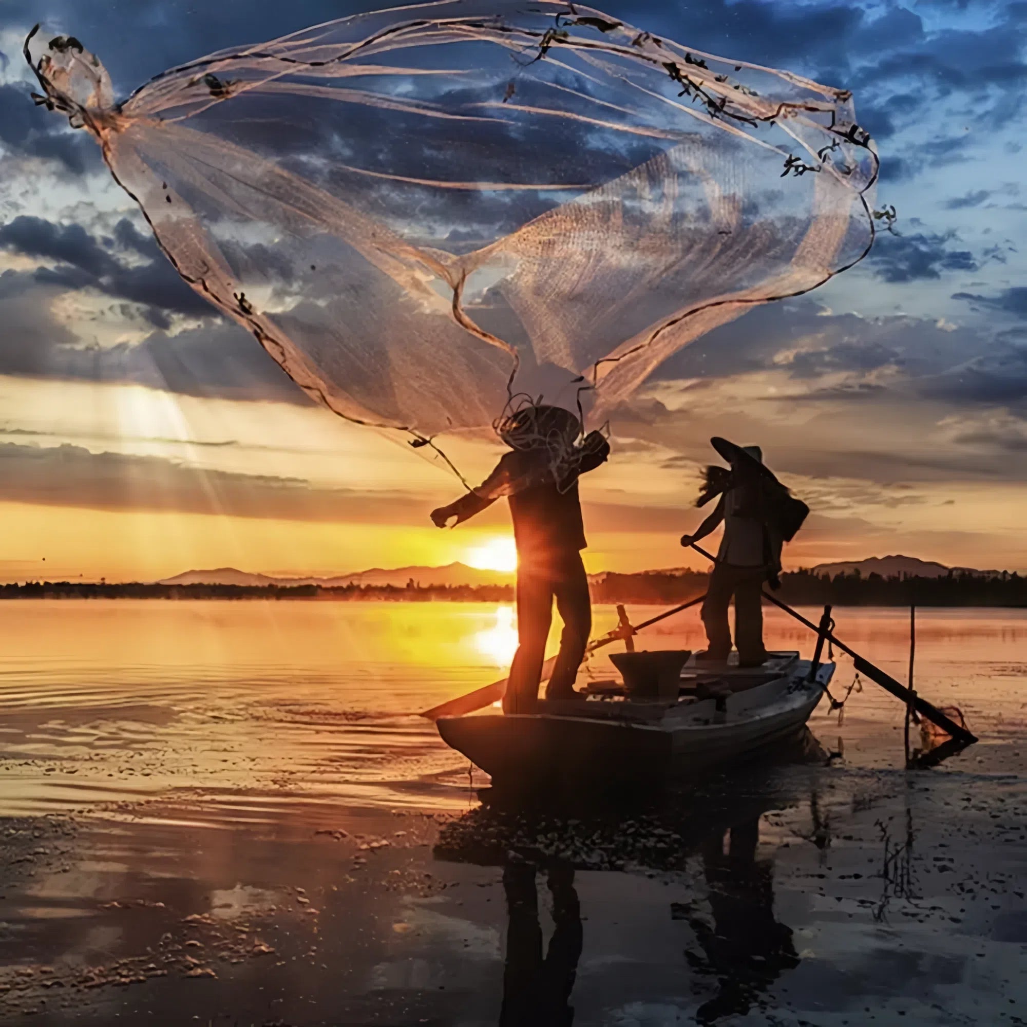 Premium Throwing Fishing Net Durable Nylon and Steel Construction