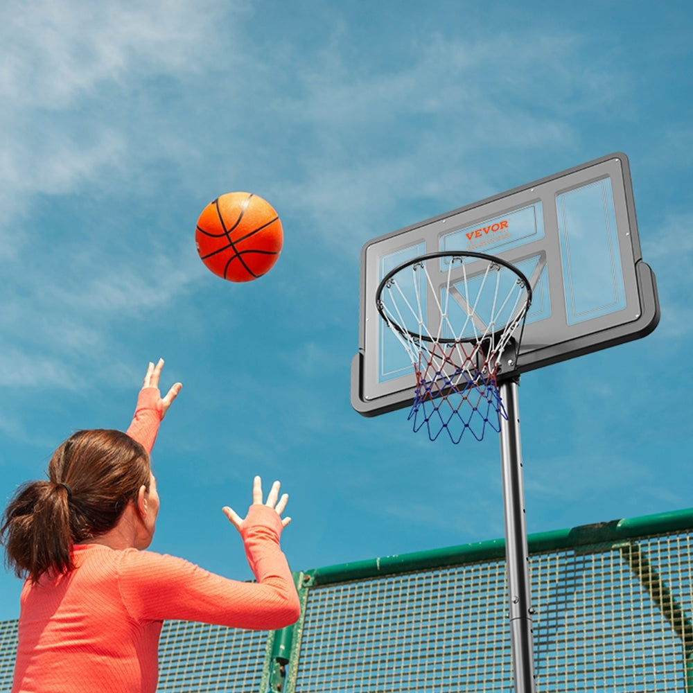 Portable Basketball Hoop Stand 4 to 10 ft Adjustable Height  Backboard System with Wheels Stand