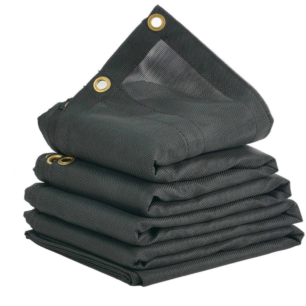 PVC Dump Truck Tarp Folding Mesh Awning Tarpaulin Rainproof Cloth Double Pockets Trailer Shade for Outdoor Garden
