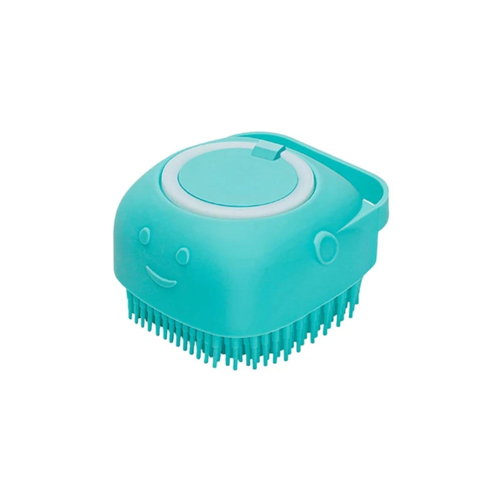 Hansona Dog Bathing Brush Pet Massage Brush Shampoo Dispenser Soft Silicone Brush