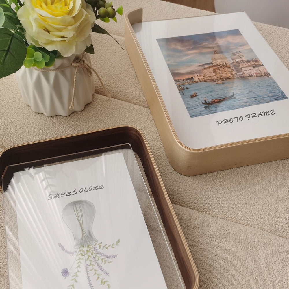 Wooden Picture Frame Swing Table DIY Transparent Herbarium Display Frame