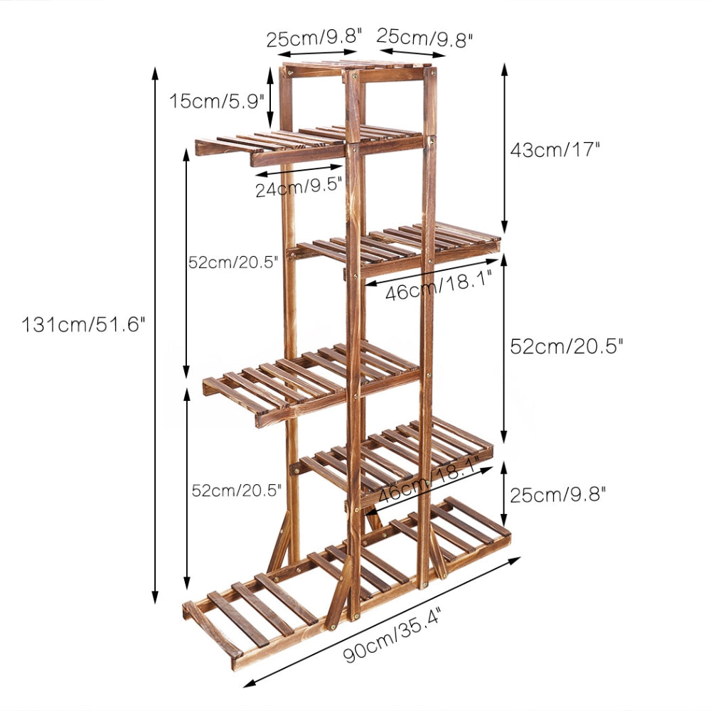 Wood Plant Display Shelf Stand Flower Pot Storage Rack Holder