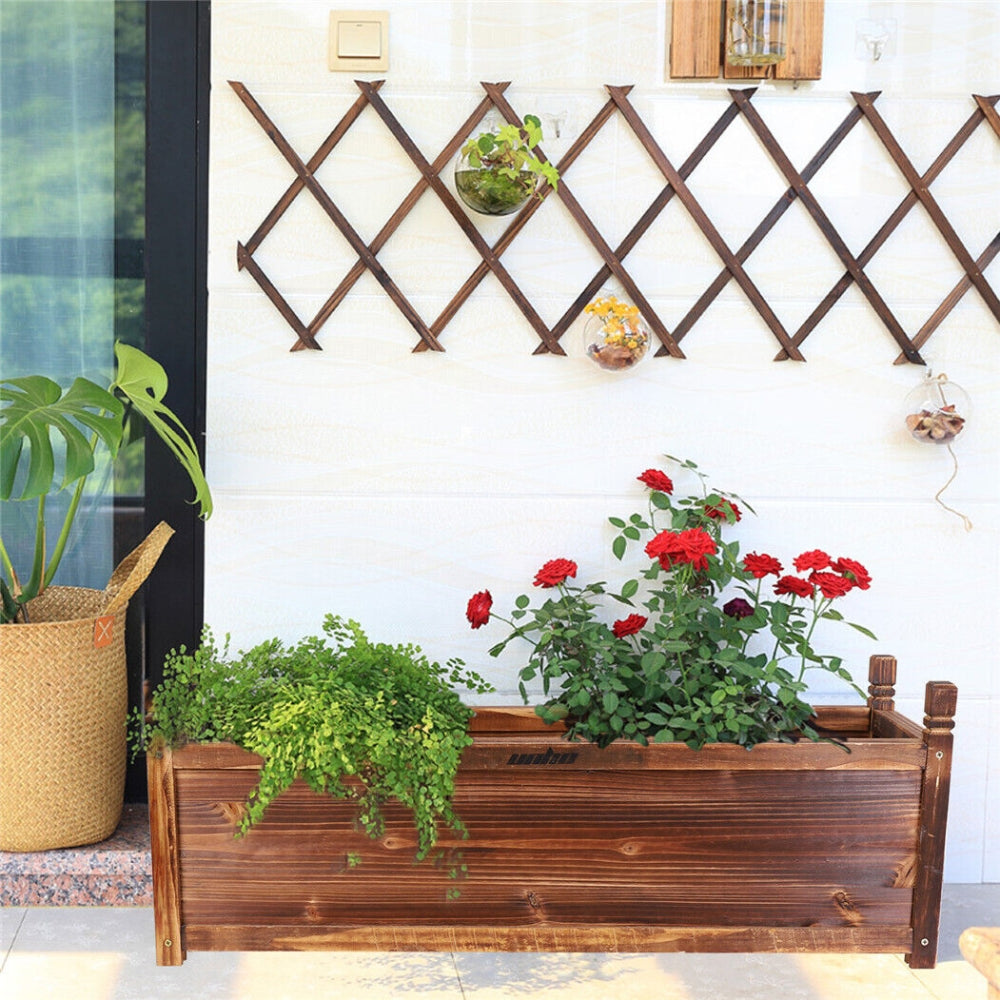 Wood Planter Box Outdoor Raised Planter Beds Garden for Flowers Vegetables