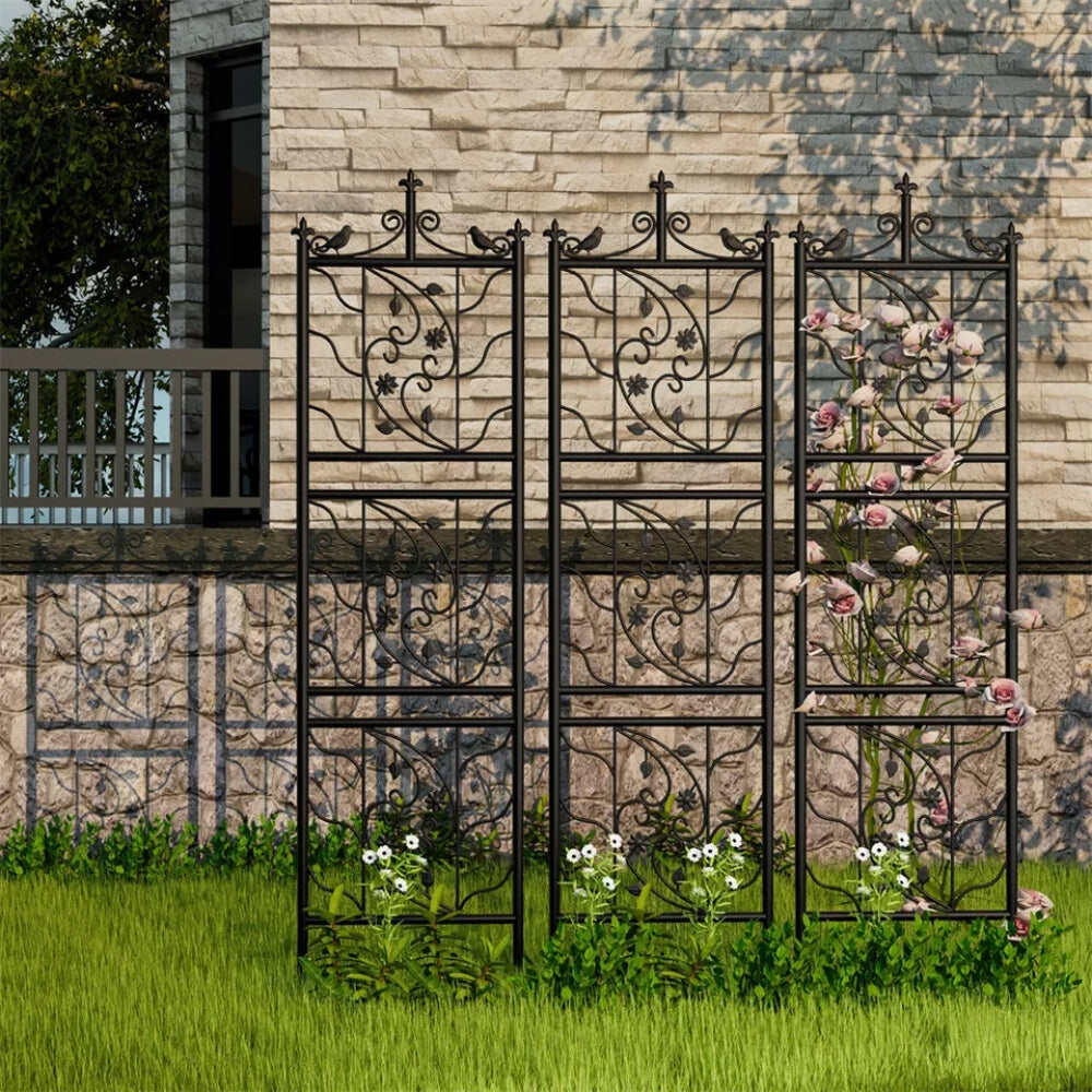 Metal Garden Trellis Tall Plant Climbing Lattice Fence for Vegetables and Flowers_7