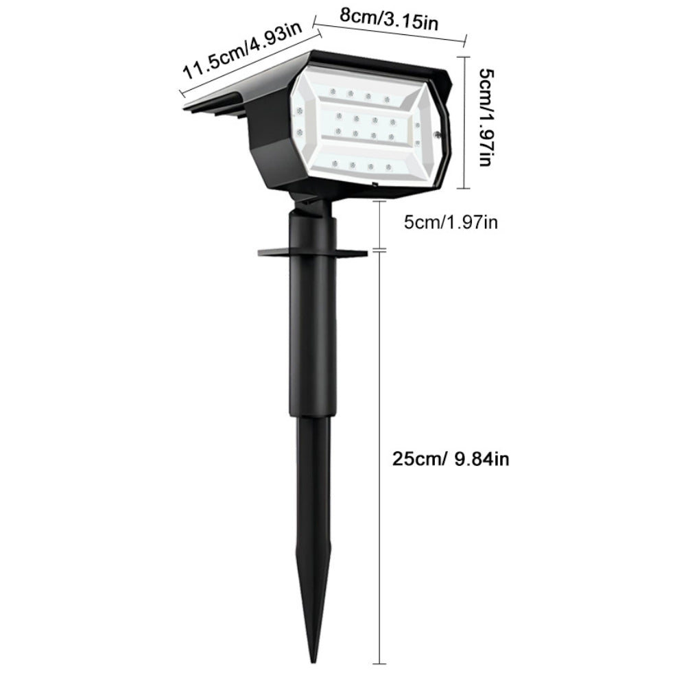 RGB Solar Spotlight Outdoor Solar Landscape Spot Powered Wall Lights Waterproof