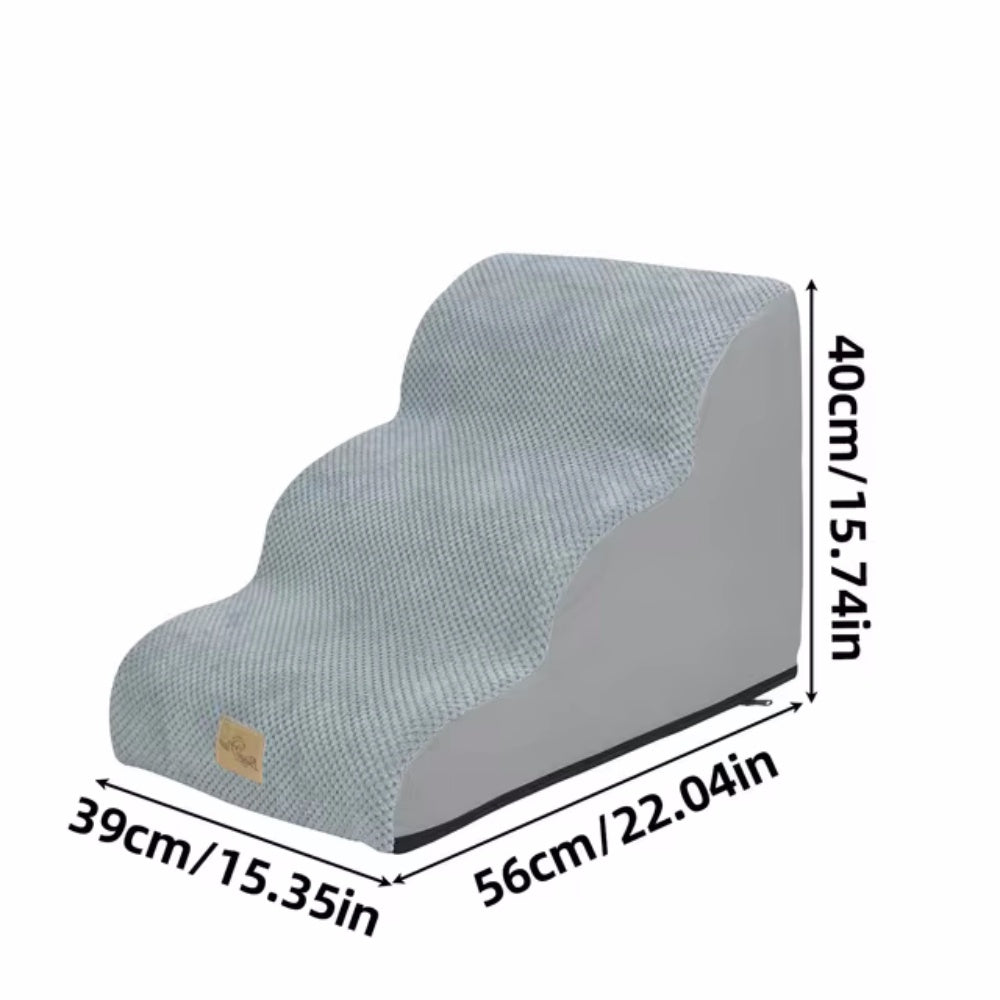 4-Tier Foam Dog Steps Pet Stairs Ramp for Beds and Couches
