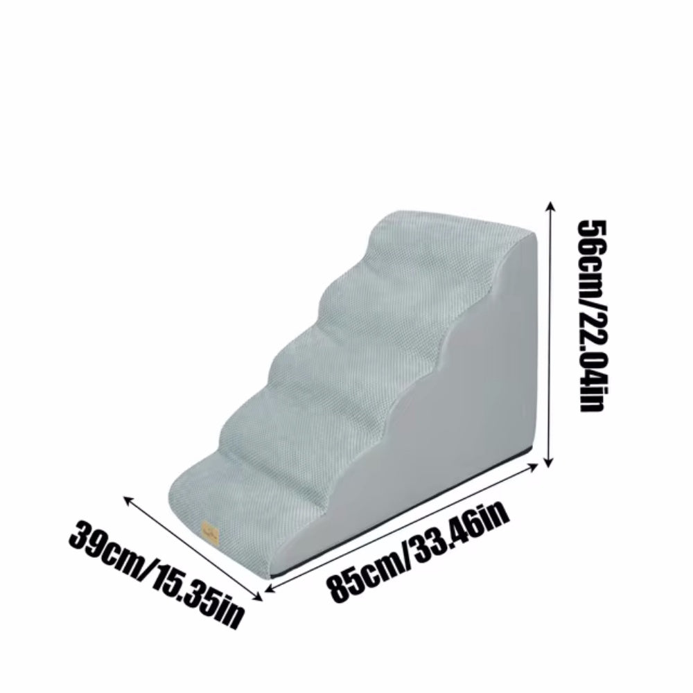 4-Tier Foam Dog Steps Pet Stairs Ramp for Beds and Couches