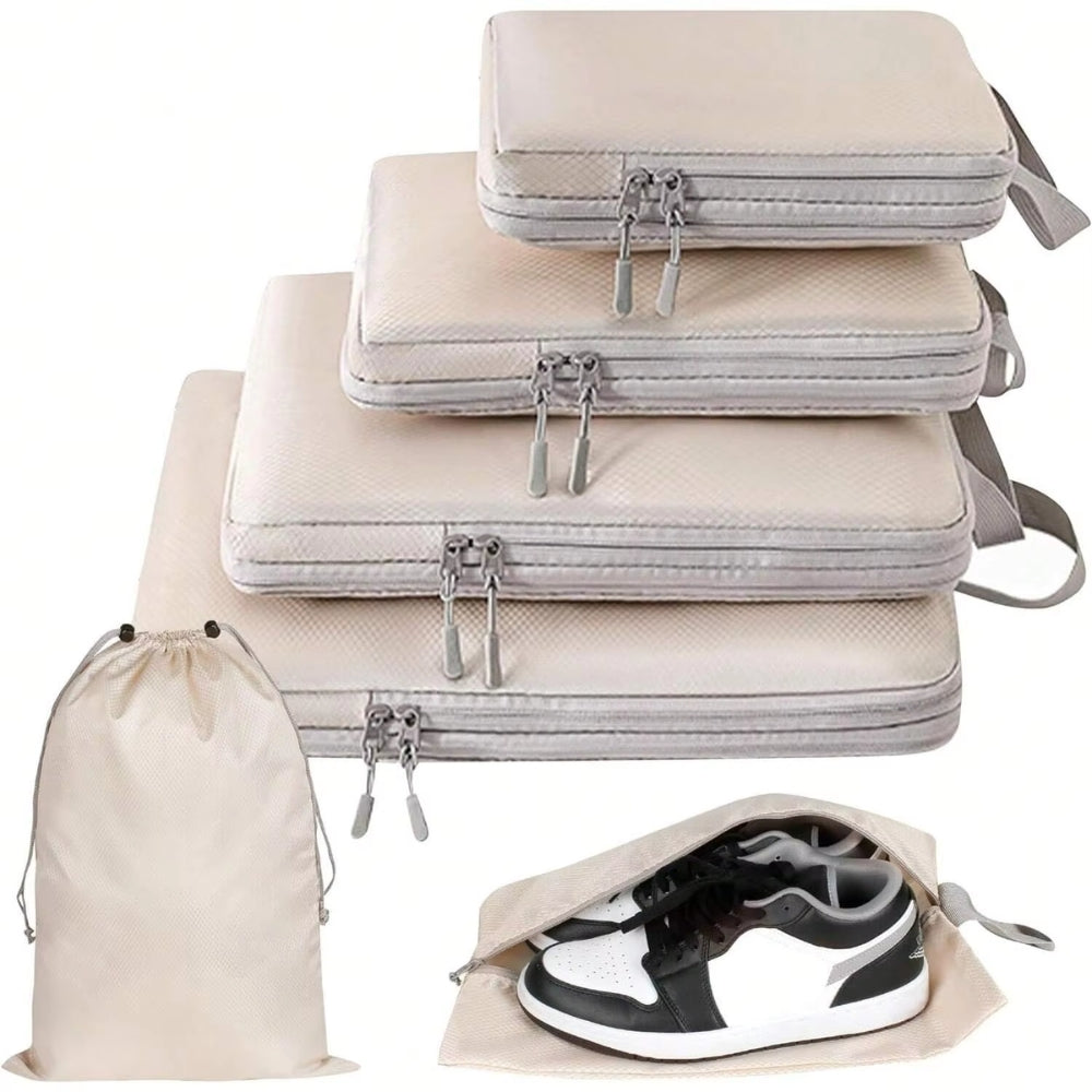 6 Set Compression Packing Travel Storage Bag Cubes Luggage Organizer