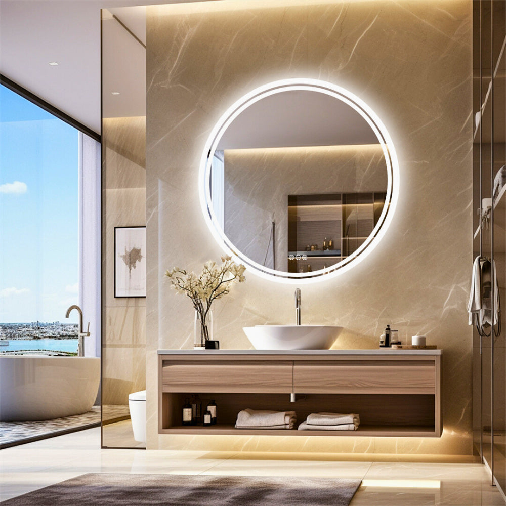Dimmable and Anti-fog Touch Screen LED Light Mirror