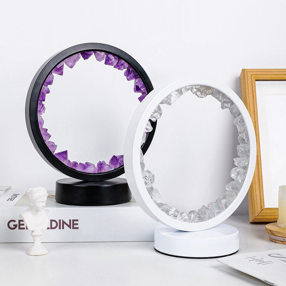 Led Crystal Lamp Room Decoration Natural Gemstone Amethyst Healing Stone