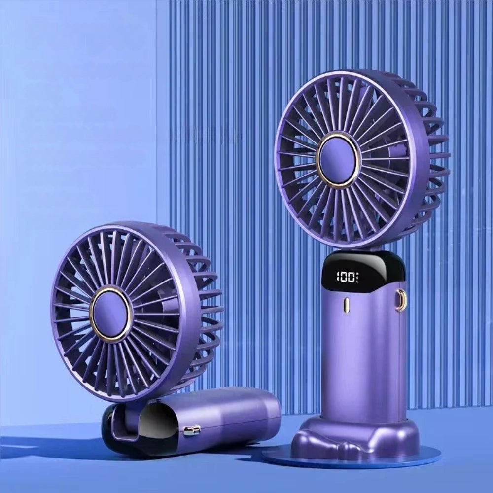 Handheld USB Mini Fan Foldable Portable Neck Hanging Rechargeable Fan