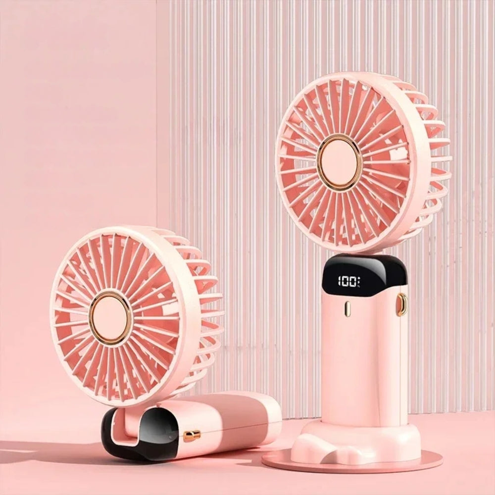 Handheld USB Mini Fan Foldable Portable Neck Hanging Rechargeable Fan