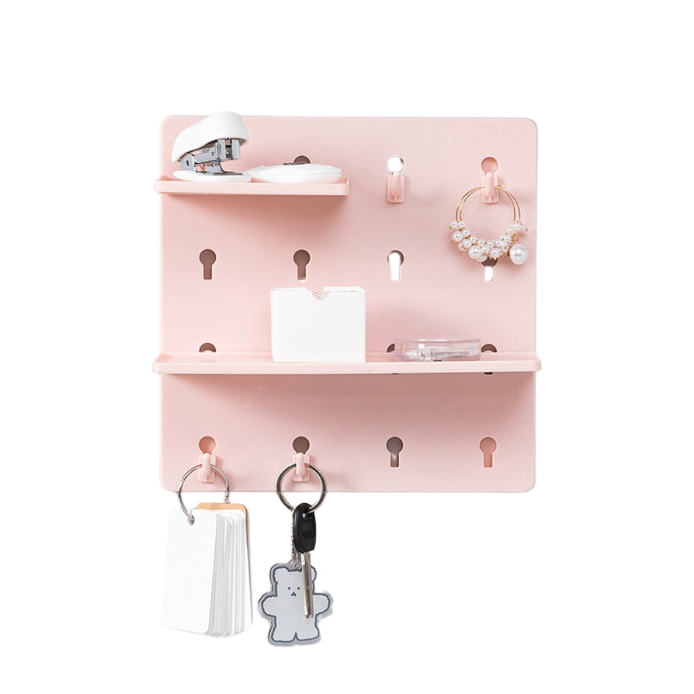 Hansona 1PC Wall Perforation Free Plastic Shelving Wall Peg Boards for Walls