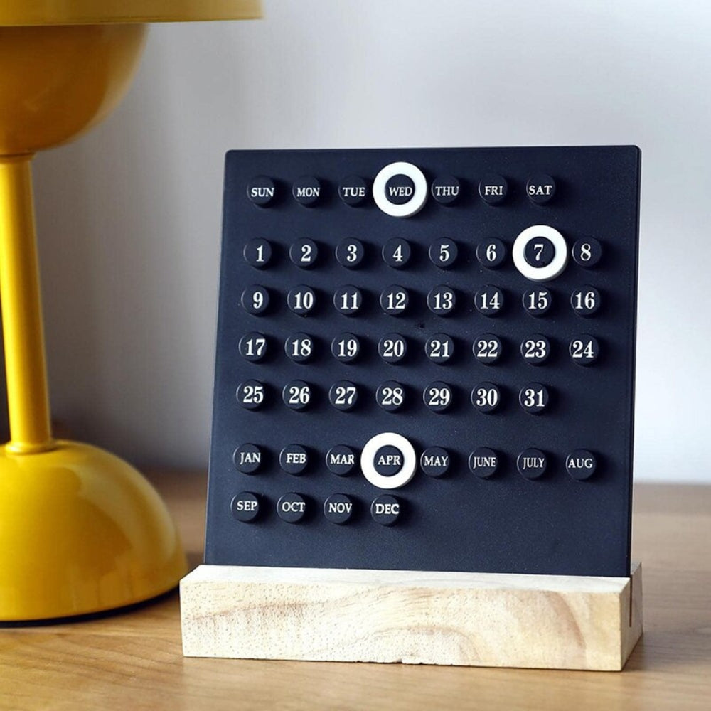 Handmade Acrylic Wooden Base DIY Calendar for Home and Office Desk Decoration