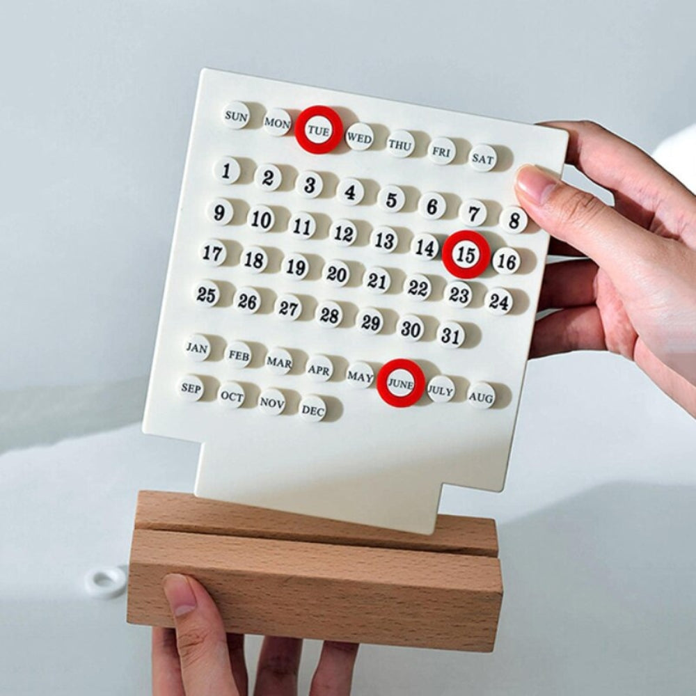 Handmade Acrylic Wooden Base DIY Calendar for Home and Office Desk Decoration