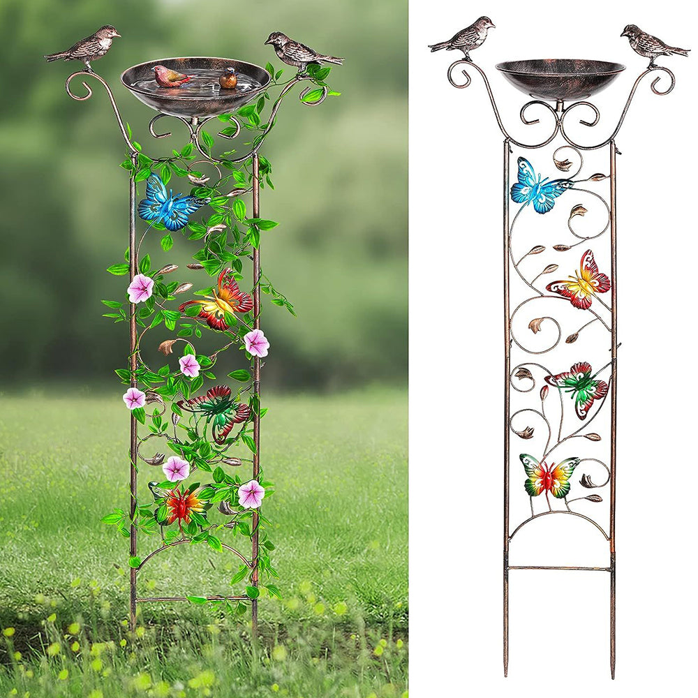 GREENHAVEN Bird Bath with Trellis for Climbing Plants