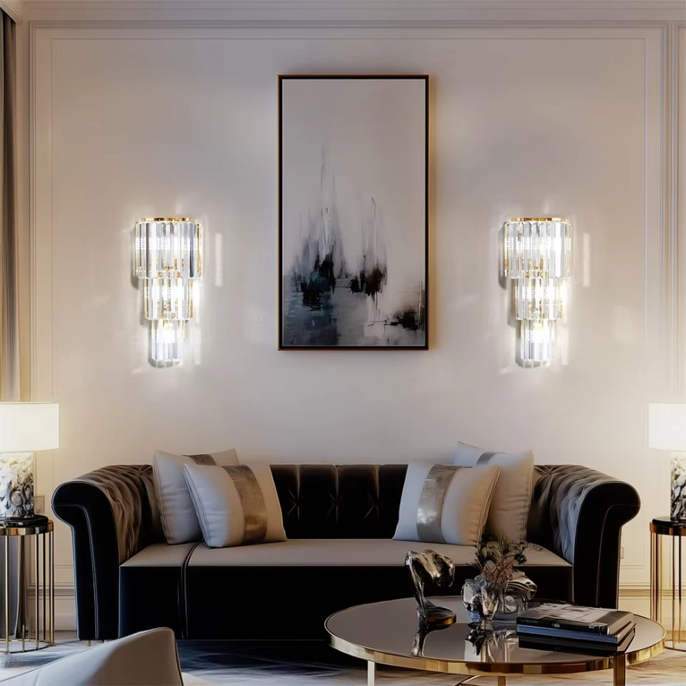 3 Layers Crystal Wall Lamp Sconce Light