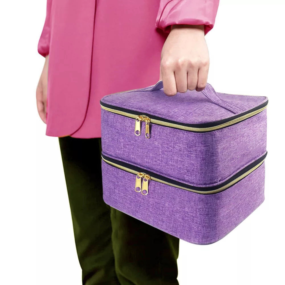 Portable Nail Polish Organizer Handheld Double Layer