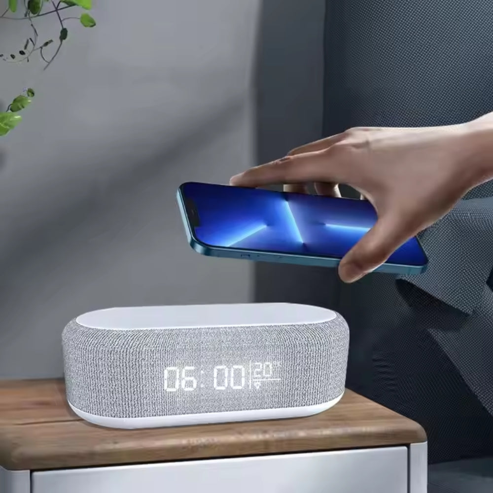 Wireless Fast Charging Digital Alarm Clock with Temperature Display