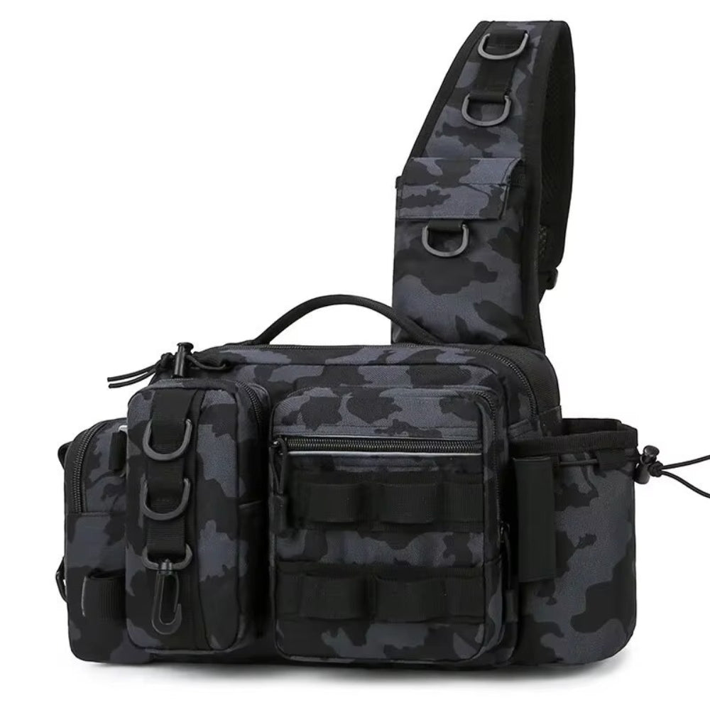 Fishing Tackle Backpack with Rod Holder and Gear Storage