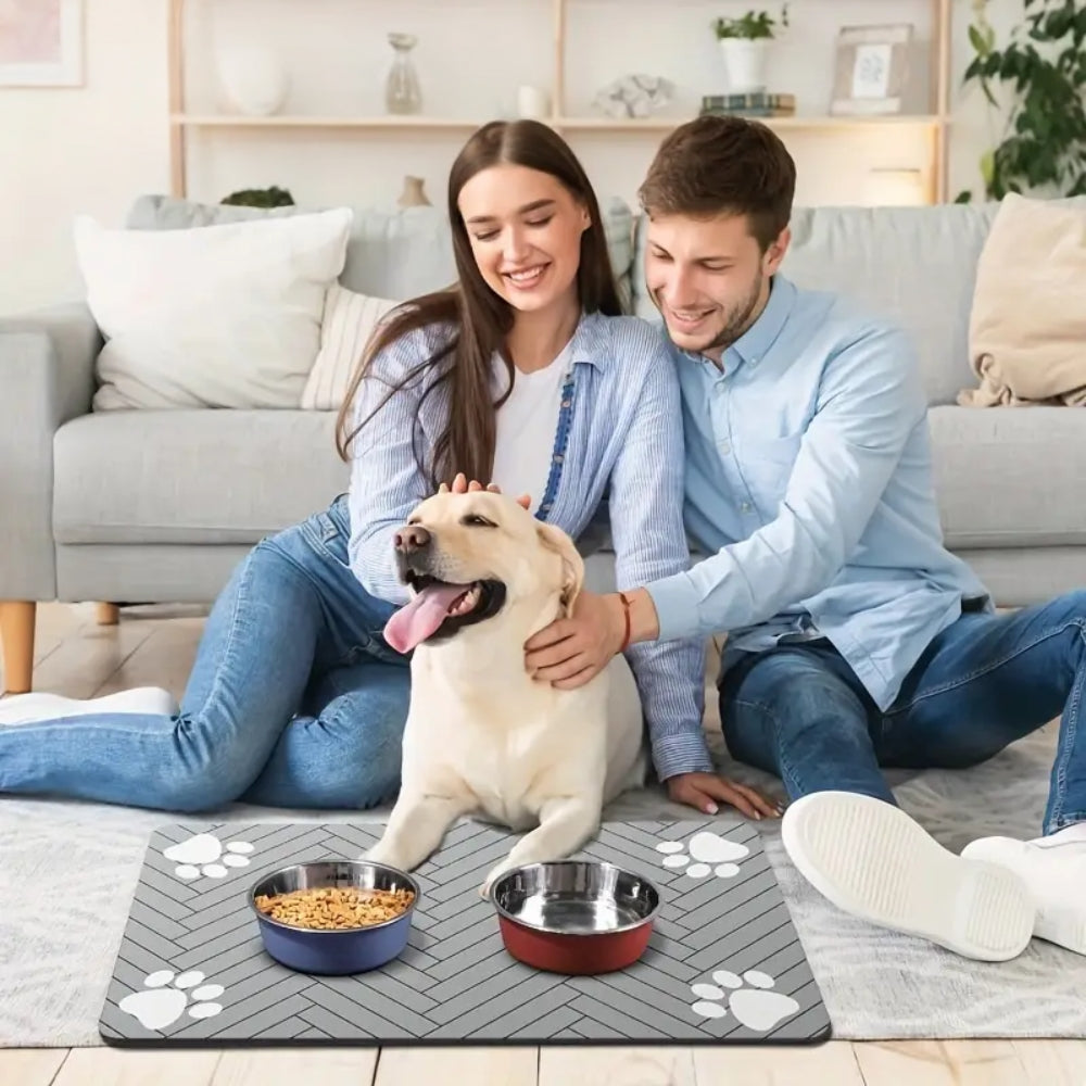 Pet Feeding Mat Waterproof Quick Dry Placemat for Food and Water Bowls